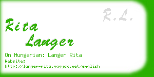 rita langer business card